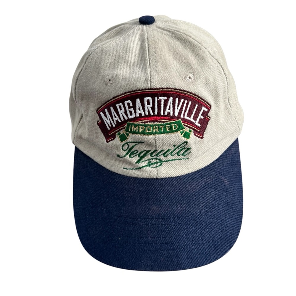 Vintage Margaritaville Imported Tequila Blue Beige Baseball Hat Jimmy Buffet